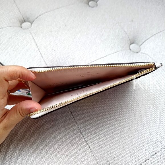 Kate Spade Lucy Floral Small L-Zip Wristlet KK935 - Picture 6 of 8